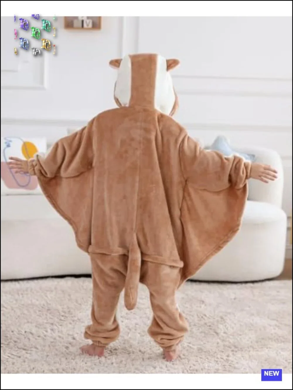 Kids Fleece Animal One-Piece Pajamas Zipper Cosplay Costume Boys Girls